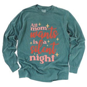 Simply Sage Market Mom Wants A Silent Night Garment Dyed Long Sleeve - 1 of 4