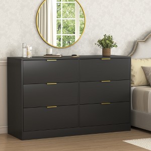 Grungis Modern 6-Drawer Dressers with Storage,Chest of Drawers for Bedroom,Living Room,Hallway - 1 of 4