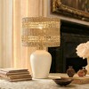 Maxax Boho Style Ceramic Rattan Table Lamp For Living Room/Bedroom/Entryway Console/Decorative Supplements With Rattan Accent - 3 of 4