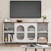 Modern TV Stand for 60–70 Inch TVs with Glass Doors & Storage Shelves, Entertainment Center with Storage - 2 of 4