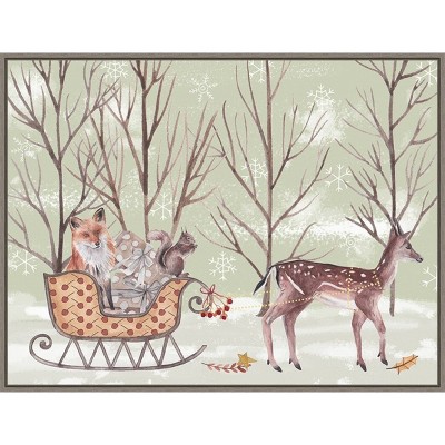 30" x 22" Christmas Time I Framed Wall Canvas - Amanti Art