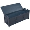 Storage Bench with 3 Shutter-Shaped Doors - Shoe Bench with Removable Cushion and Hidden Storage Space, Durable MDF Construction, Stylish Design - 4 of 4