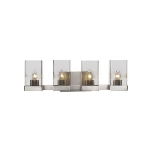 Toltec Lighting Nouvelle 4 - Light Vanity in  Graphite with 4" Square Clear Bubble Shade - 1 of 1