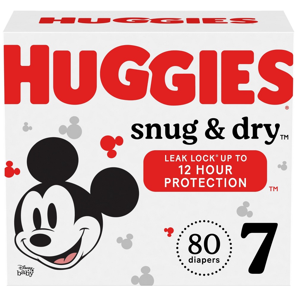 Photos - Baby Hygiene Huggies Snug & Dry Baby Disposable Diapers Huge Pack - Size 7 - 80ct 