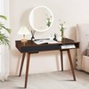 42 Inch Modern Simple Home Office Writing Desk, Mid Century Computer Desk with Drawer and Open Storage Cubby - 2 of 4