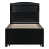 Twin/Full Size Wooden LED Platform Bed with Trundle, Storage Headboard and Drawers 4L - ModernLuxe - 4 of 4