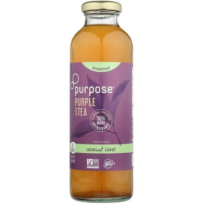 Purpose Tea Purple Tea Unsweetened Coconut Lime - Case of 12 - 16 OZ