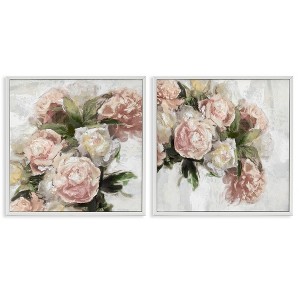 Stupell Industries Traditional Peony Blossoms Arrangement Black Framed Giclee Art - 1 of 4