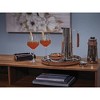 Nambe Tahoe Stainless Steel Bar Tray with Removable Brown Leather Accent – 13.25” Round Serving Tray for Drinks, Cocktails & Snacks, Modern Barware - 2 of 4