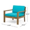 GDFStudio Antoine Outdoor Acacia Wood Club Chairs with Cushions (Set of 2) - 3 of 4
