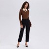 Women's Long Sleeve Rib-Knit Contrast Collared Top - A New Day™ - 4 of 4