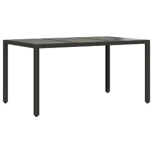 vidaXL Garden Table Black PE Rattan 35.4 x 35.4 in Sturdy Garden Table - 1 of 4