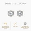 Gilded Lab-Grown Diamond Sterling Silver & 14KT Yellow Gold-Plated Silver Stud Earrings for Women, Cushion Halo Shaped, 1/4, 1/2, 1 Carat Total Weight - 2 of 4