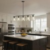 DORESshop 5-Light Black Island Pendant Light with Clear Glass Shades, E26 Sockets, Adjustable 3-Section 11.8-inch Rods, Non-Integrated Bulbs - 3 of 4