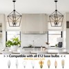 PAKOKULA Modern 4-Light Matte Black Industrial Candlestick Chandelier with Geometric Metal Shade - 3 of 4