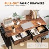 Sevobal Desks Computer Desk Small Home Office Bedroom Writing Study PC Table With Storage Space, Fabric Side Bag, Brown, 32"*15.7"*30.6" - 4 of 4