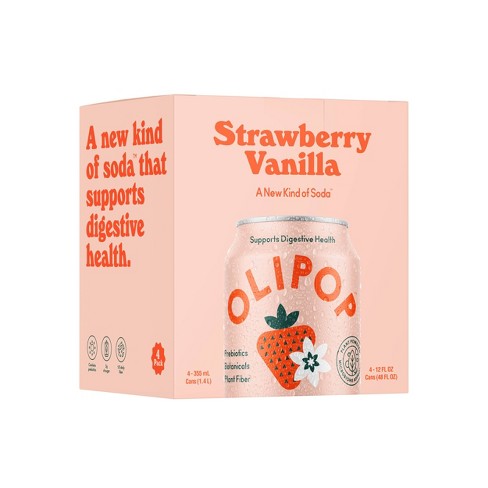 OLIPOP Strawberry Vanilla Sparkling Tonic - 4ct/12 fl oz - image 1 of 4