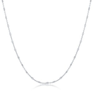 Links of Italy Sterling Silver Square Beads Chain - Available Sizes: 18  Inches - Available Colors: Silver, Multi - 1 of 2