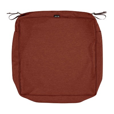 21" x 21" x 5" Montlake Water-Resistant Patio Seat Cushion Slip Cover Heather Henna Red - Classic Accessories: Outdoor Furniture Protector