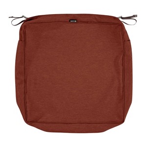 21" x 21" x 5" Montlake Water-Resistant Patio Seat Cushion Slip Cover Heather Henna Red - Classic Accessories: Outdoor Furniture Protector - 1 of 4