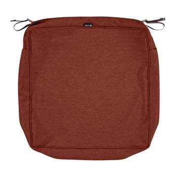 21" x 21" x 5" Montlake Water-Resistant Patio Seat Cushion Slip Cover Heather Henna Red - Classic Accessories
