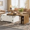 Tribesigns 47.24" Extendable Coffee Table for Living Room, Farmhouse Rectangle Tea Cocktail Table Center Table with 2 Storage Drawers - 2 of 4