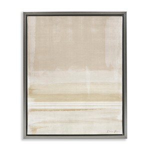 Stupell Industries Abstract Simple Neutral Tones Watercolor Collage Floating Frame Canvas Art, Gray, 17" x 21" - 1 of 4