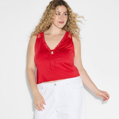 Women's Tie-Front Lace Tank Top - Wild Fable™