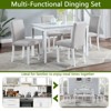 GDFStudio Galen Farmhouse 5-Piece Dining Set with Wooden Rectangular Table and 4 Upholstered Chairs - 3 of 4