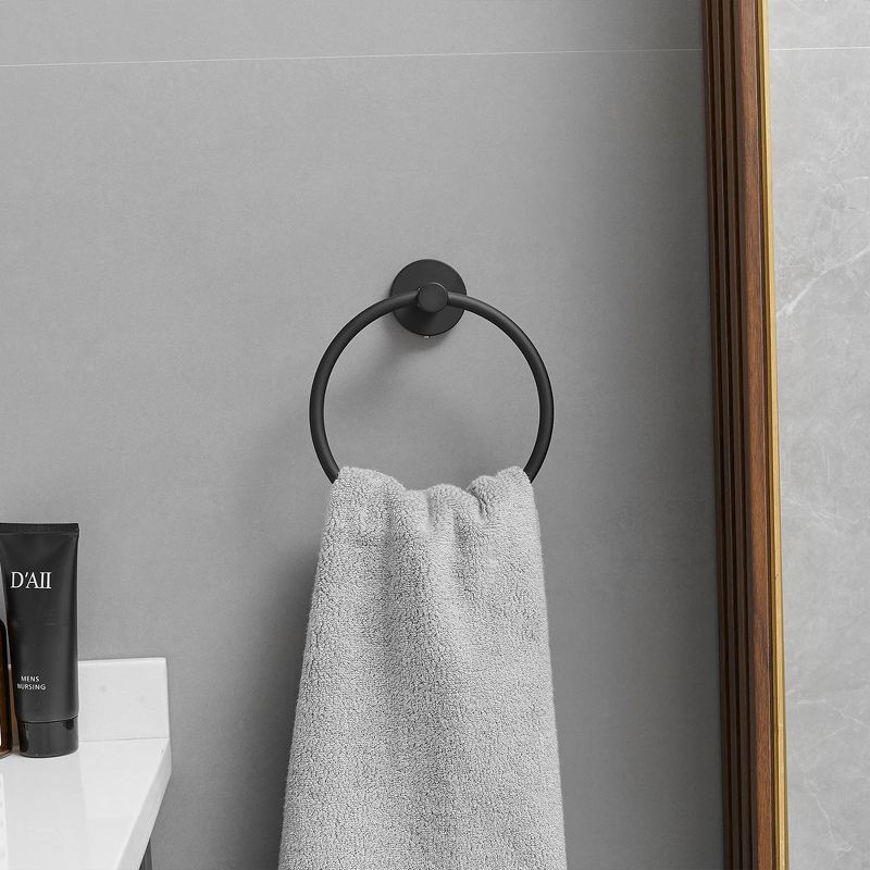 BWE 4-Piece Bath Hardware Set With Robe Hooks, Towel Ring, Toilet Paper Holder Modern, 4 of 8