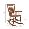 Porch Rocker Chair, 350 lbs. Wooden Outdoor Rocking Chair with High Back for Garden, Patio, Balcony - 3 of 4