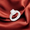 Slickblue 2.4 Ct Clear Halo Radiant Wedding Set for Women, Prong Set Rhodium Plated, Ring Sizes 5-10 - 2 of 4