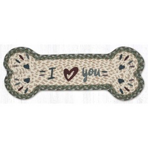 Earth Rugs I Heart You Dog Bone Shaped Braided Jute Stair Tread – 9"x24" - 1 of 3