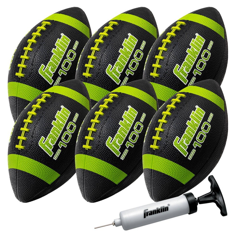 Franklin Sports Grip Rite 100 Jr Football - Black 6pk