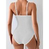 Eomenie Women's One Piece Swimsuit Tummy Control Slimming Bathing Suit Color Block Spaghetti Strap 1 Piece Swim Suit Swimwear - 2 of 3