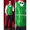 Lars Amadeus Men's V-Neck Slim Fit Double-Breasted Party Disco Prom Nightclub Sleeveless Sequin Vest - 4 of 4