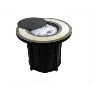 Round Tile Top Outdoor Fire Pit - AZ Patio Heaters - 1 of 4