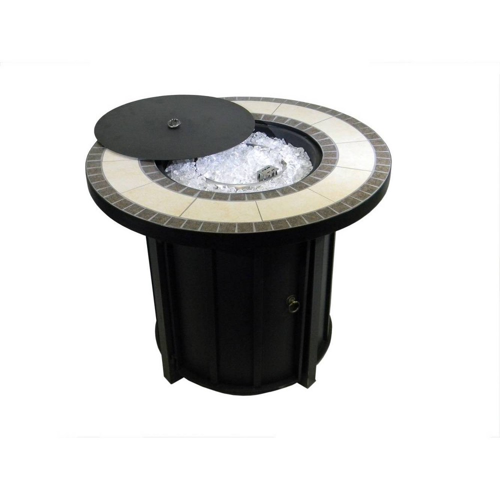 Photos - Electric Fireplace Round Tile Top Outdoor Fire Pit - AZ Patio Heaters