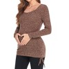 Women's Maternity Shirt Long Sleeve Crew Neck Top for Pregnancy - 3 of 4