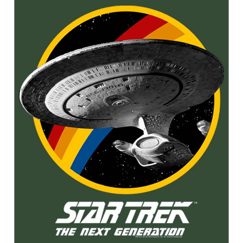 Juniors Womens Star Trek: The Next Generation Rainbow USS Enterprise Circle Galaxy Stars Festival Muscle Tee, 2 of 5