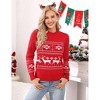 Coolmee Women's Christmas Sweater Reindeer Snowflakes Knitted Ugly Crew Neck Pullover Sweater Red L - 2 of 4