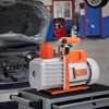VEVOR 1/3 HP 2 Stage Rotary Vane Vacuum Pump, 5 CFM, 120V Air Conditioning Vacuum Pump, 1/4" SAE Male 3/8" SAE Male 1/2" ACME Male Inlet, Orange - 2 of 4
