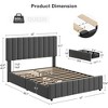 Bed Frame with 4 Storage Drawers, Adjustable Height Headboard, Linen Upholstered Platform BedFrame, Wooden Slats - 2 of 4