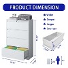 Lateral File Cabinet 4 Drawer, Filing Cabinet, Lockable File Cabinet for Home Office, Locking Metal Cabinet for Legal/Letter/A4/F4 Size-The Pop Home - 2 of 4