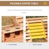 NAYSAYE Patio Swing Wooden Porch Bench with Folding Table and Cup Holders Durable Design for Outdoor Relaxation, Natural, 29.5"*20.75"*39.6" - 3 of 4