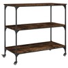 vidaXL Kitchen Trolley Smoked Oak 40.2 In.x19.7 In.x37.4 In. Engineered Wood - 2 of 4