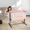 Kinder King Baby Folding Bassinet w/Wheels,Portable Newborn Bedside Sleeper All-Sided Mesh Infant Crib Removable Soft Mattress - 2 of 4