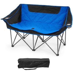 Gulches Heavy Duty Outdoor Camping Chair - Oversized Recliner with Armrests, Cup Holder, Foldable & Includes Carrying Bag - 1 of 4
