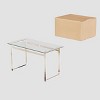 INFURNIC Desks Modern Glass Dining Table with Metal Legs Stylish Contemporary Desk for Living Room, Silver , 51"*27.5"*29.5" - 4 of 4