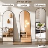 Arched Full Length Mirror 65"x22", Large Body Mirror with Stand, Freestanding/Leaning/Hanging Wall Mounted Dressing Mirror for Bedroom & Entryway - 3 of 4
